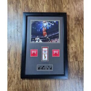 Framed and Matted Michael Jordan Print, 1992 NBA Finals Ticket Display Piece